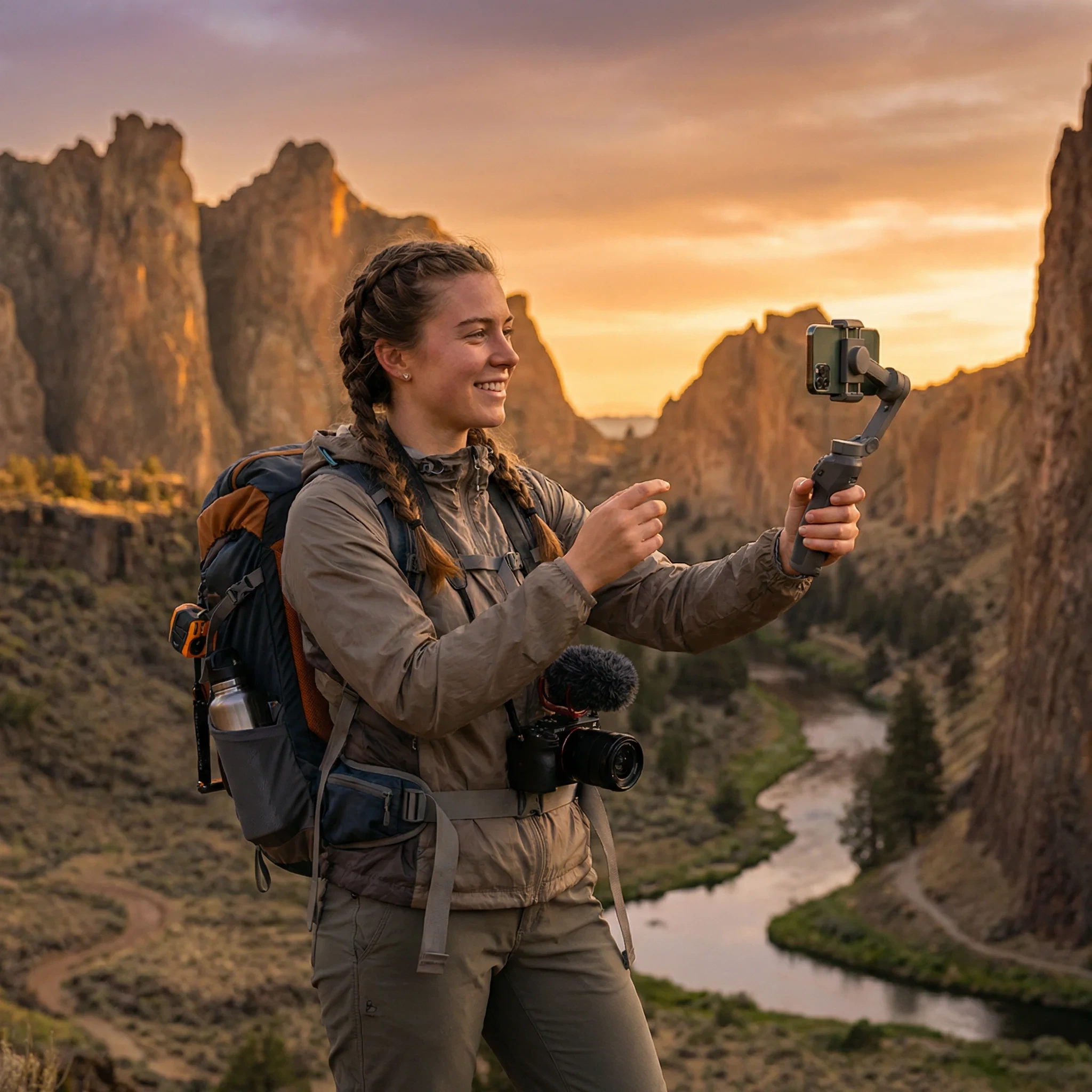 后入视频签约旅行达人行者小林在户外拍摄旅行Vlog